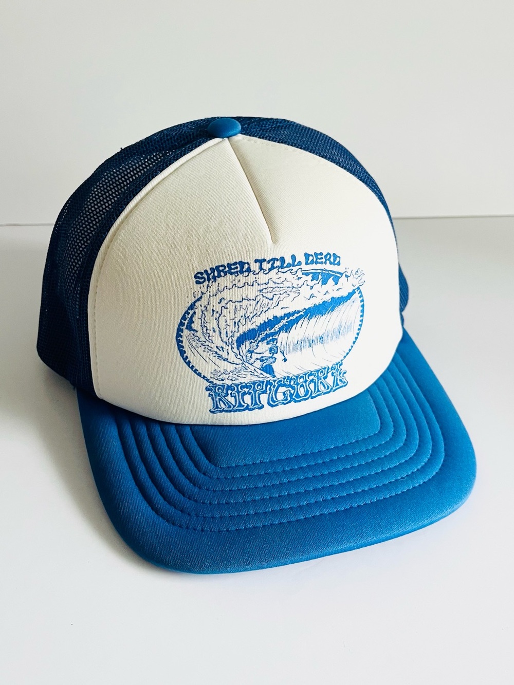 Rip Curl Party Foam Trucker Hat Blue White Snapback